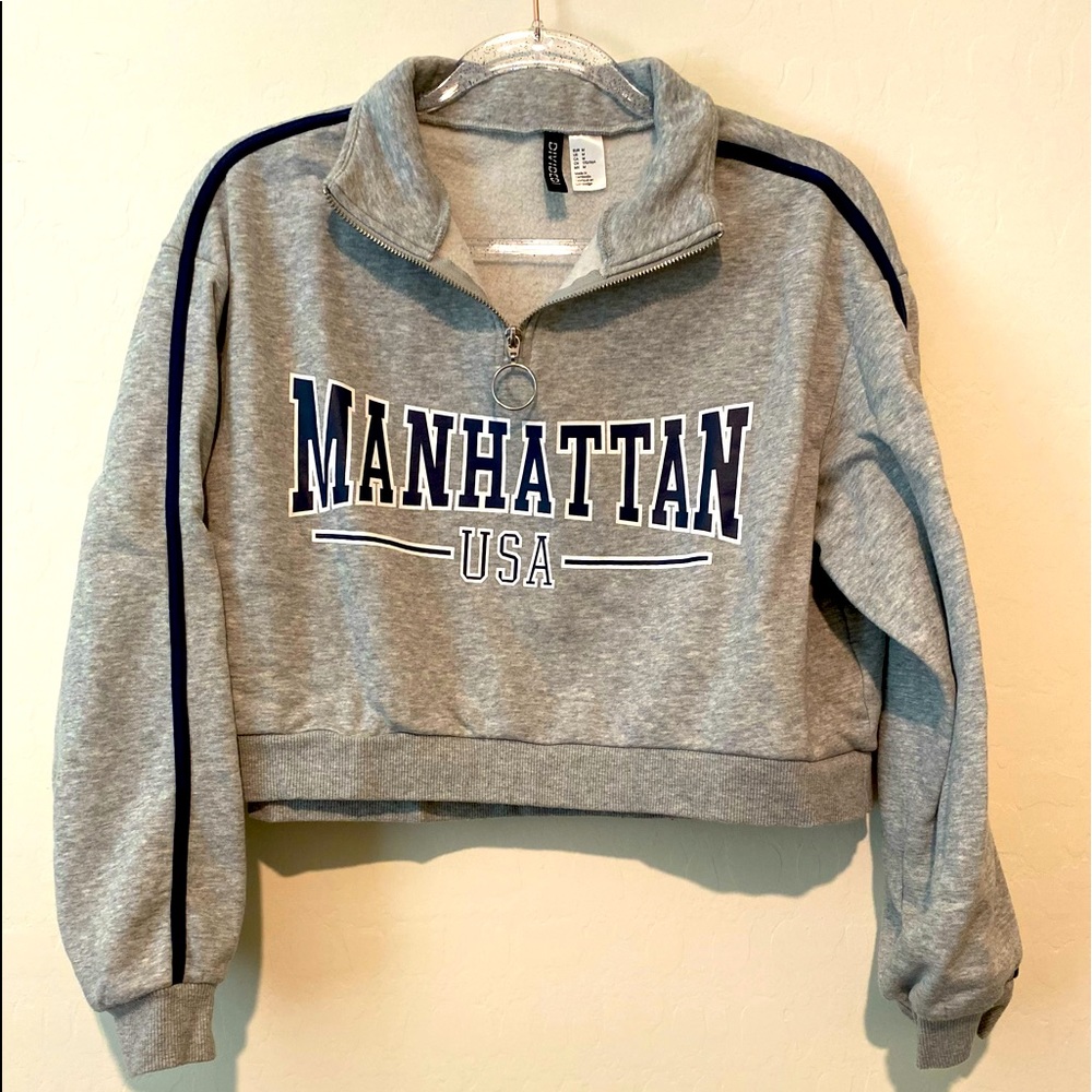 H&M (Divided) gray cropped sweater